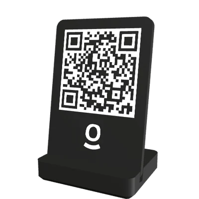 Soporte con código QR impreso en 3D