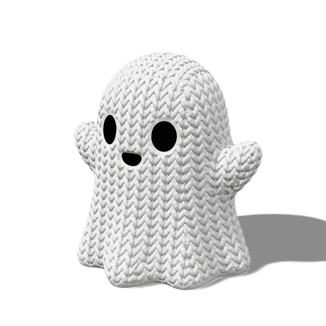 Figura tejida impresa en 3D: fantasma feliz