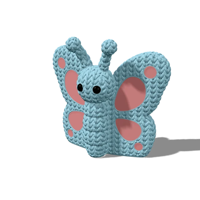 Figura tejida impresa en 3D: mariposa