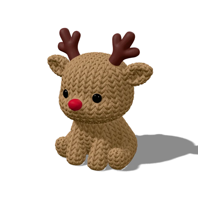 Figura tejida impresa en 3D: reno navidad