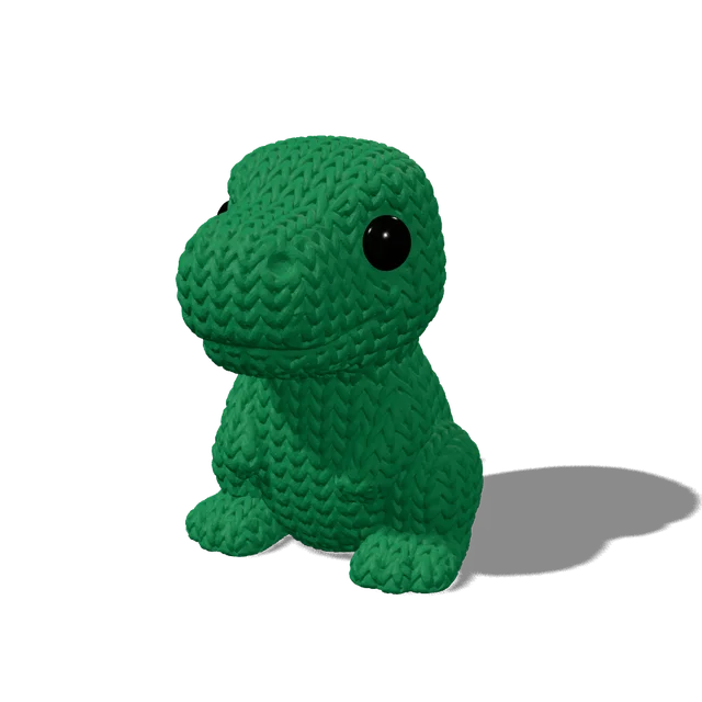Figura tejida impresa en 3D: trex